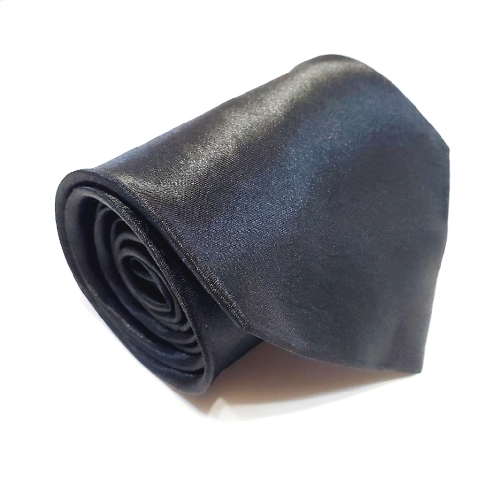 Daniel Ellissa Necktie Solid Black Pattern Men's Neck Tie 58x3.5"